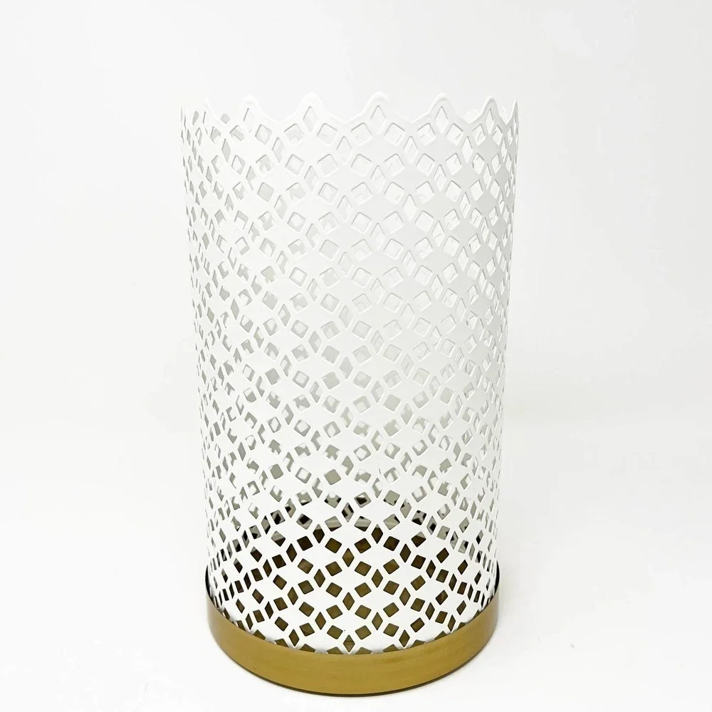 IKEA GOKVALLA Block Candle Holder, White/Brass 10 